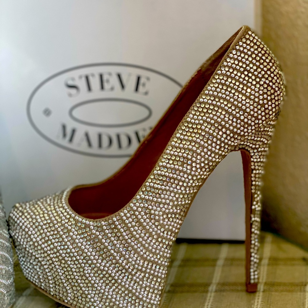 Steve madden platform heels rhinestone